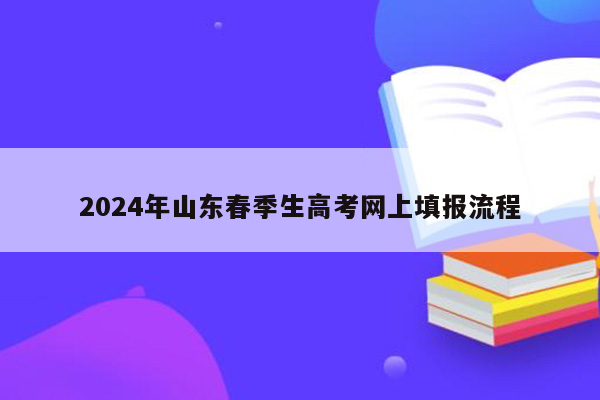 2024年山东春季生高考网上填报流程