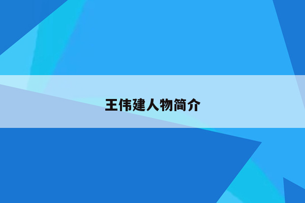 王伟建人物简介