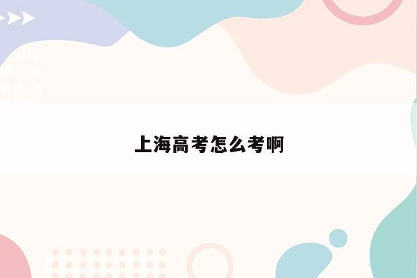 上海高考怎么考啊