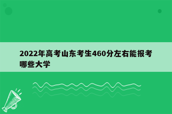 2022年高考山东考生460分左右能报考哪些大学