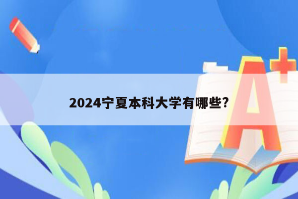 2024宁夏本科大学有哪些?