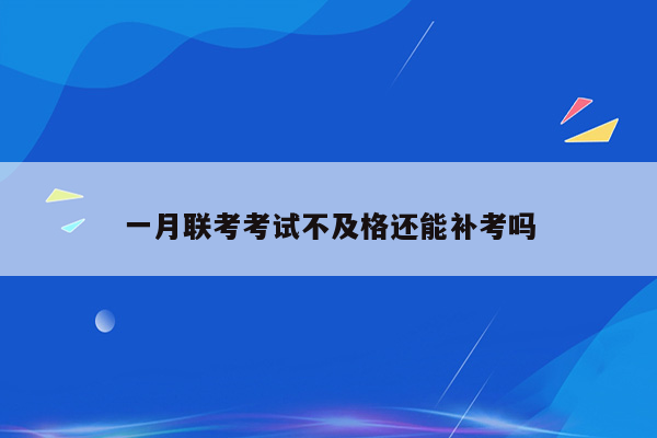 一月联考考试不及格还能补考吗