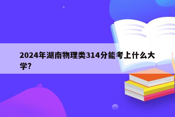 2024年湖南物理类314分能考上什么大学?