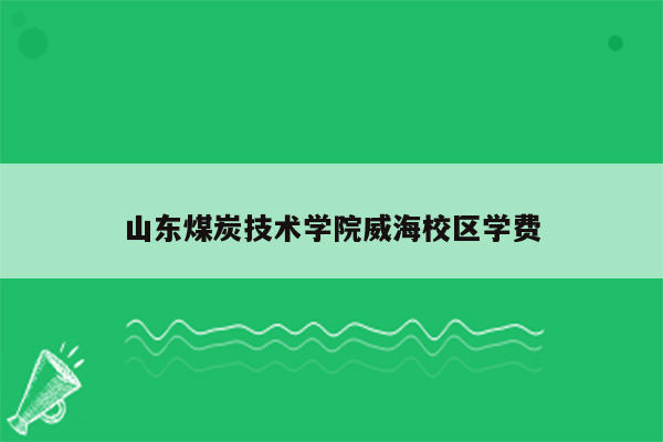 山东煤炭技术学院威海校区学费