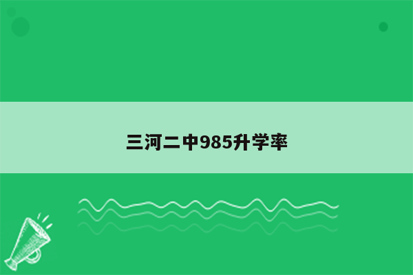 三河二中985升学率