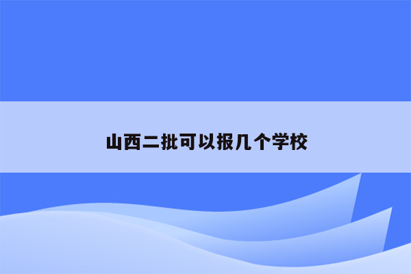 山西二批可以报几个学校