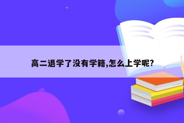 高二退学了没有学籍,怎么上学呢?