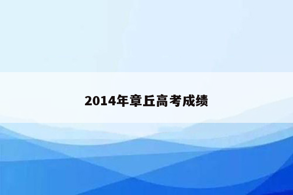 2014年章丘高考成绩