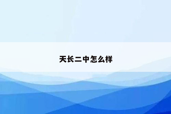 天长二中怎么样