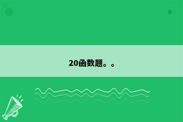 20函数题。。