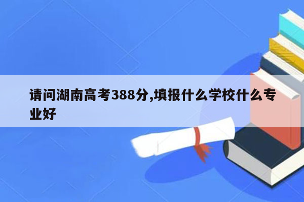 请问湖南高考388分,填报什么学校什么专业好