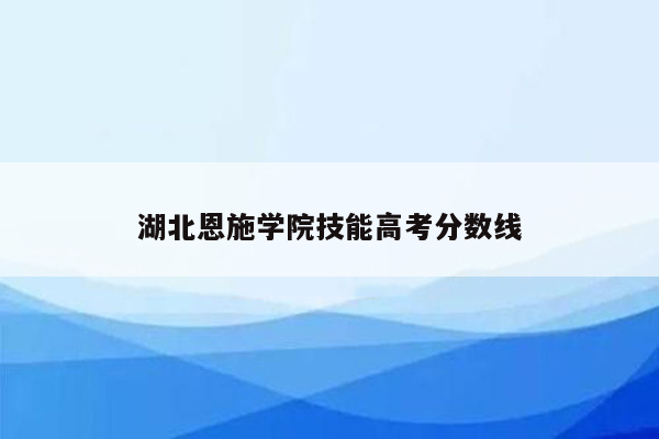 湖北恩施学院技能高考分数线