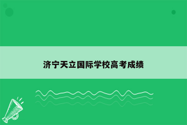 济宁天立国际学校高考成绩