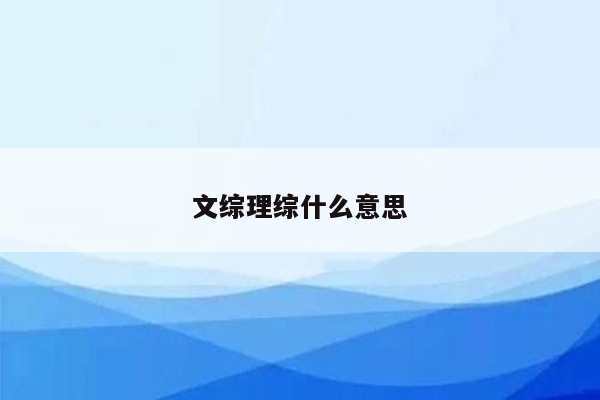 文综理综什么意思