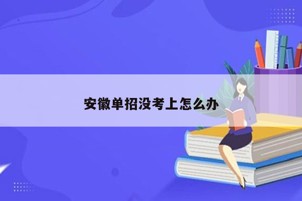 安徽单招没考上怎么办