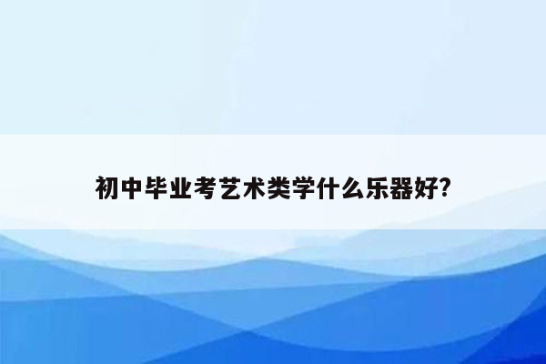 初中毕业考艺术类学什么乐器好?