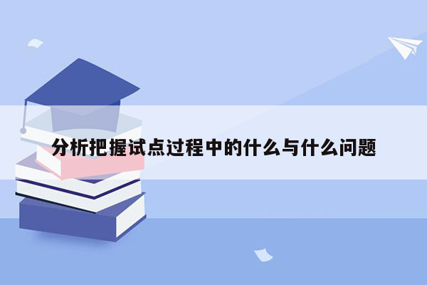 分析把握试点过程中的什么与什么问题