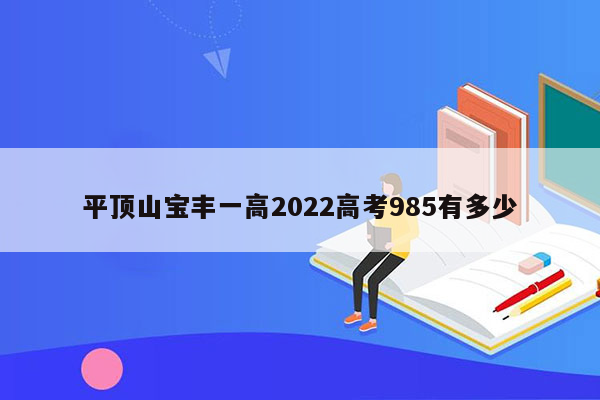 平顶山宝丰一高2022高考985有多少