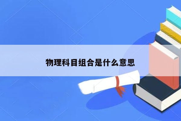 物理科目组合是什么意思