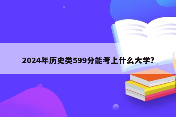 2024年历史类599分能考上什么大学?