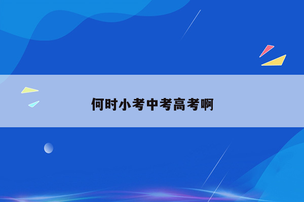 何时小考中考高考啊