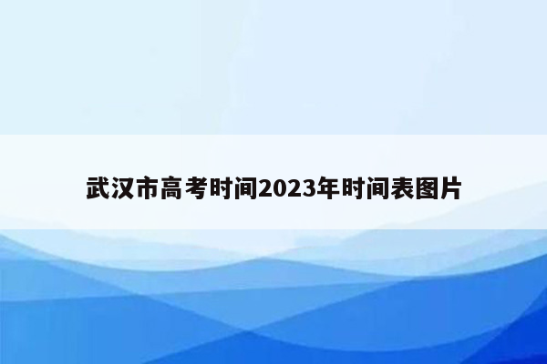 武汉市高考时间2023年时间表图片