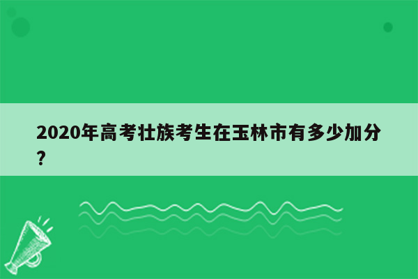 2020年高考壮族考生在玉林市有多少加分?