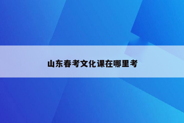 山东春考文化课在哪里考