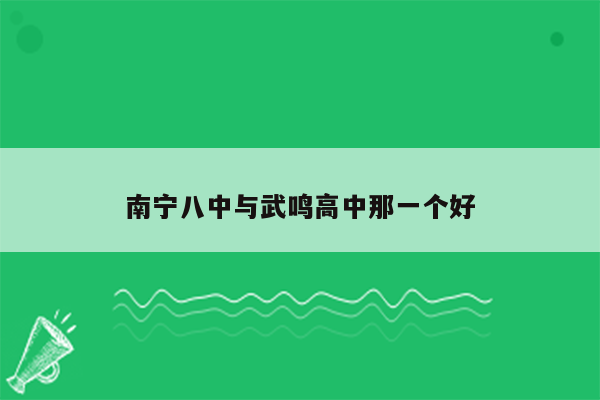 南宁八中与武鸣高中那一个好