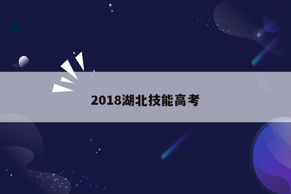 2018湖北技能高考