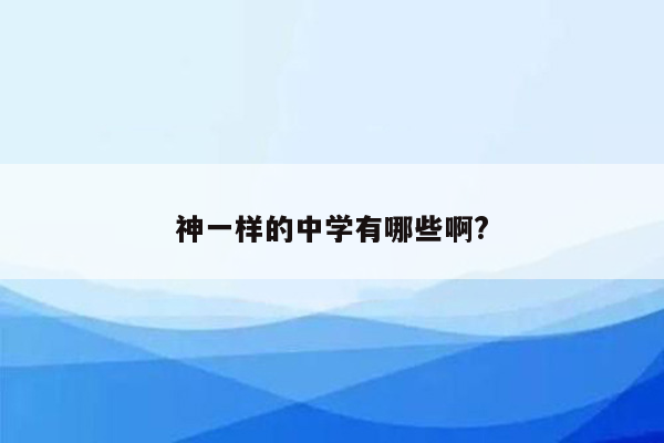 神一样的中学有哪些啊?