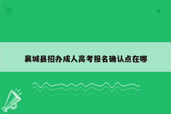 襄城县招办成人高考报名确认点在哪