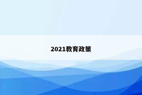 2021教育政策