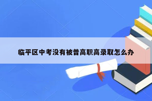 临平区中考没有被普高职高录取怎么办