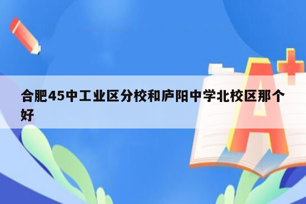 合肥45中工业区分校和庐阳中学北校区那个好