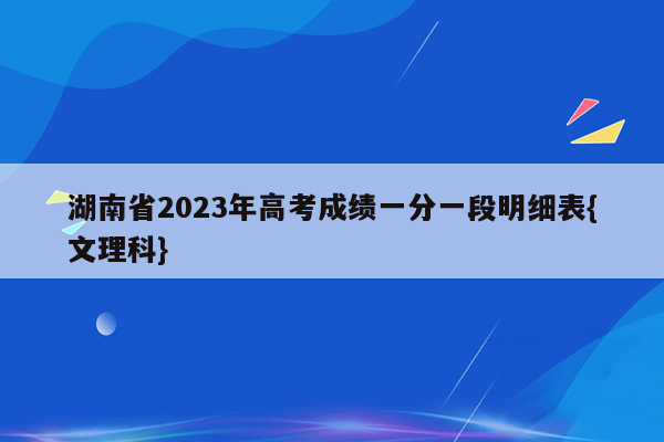 湖南省2023年高考成绩一分一段明细表{文理科}