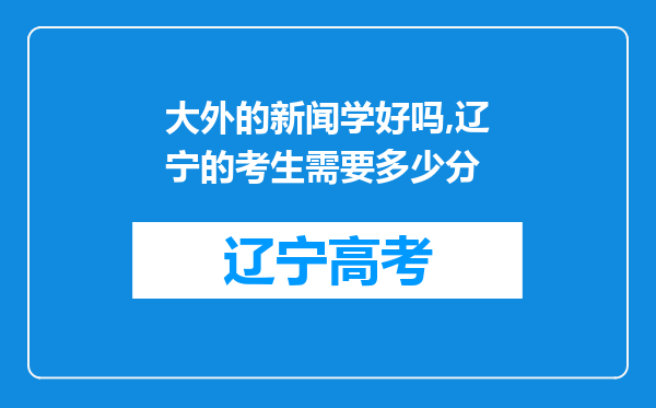 大外的新闻学好吗,辽宁的考生需要多少分