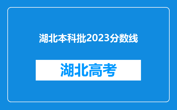 湖北本科批2023分数线