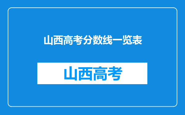 山西高考分数线一览表