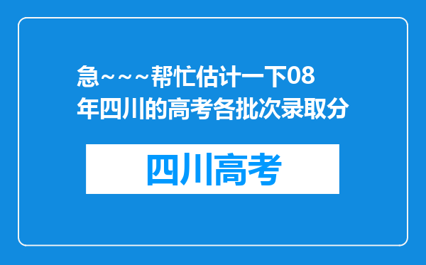 急~~~帮忙估计一下08年四川的高考各批次录取分