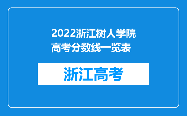 2022浙江树人学院高考分数线一览表