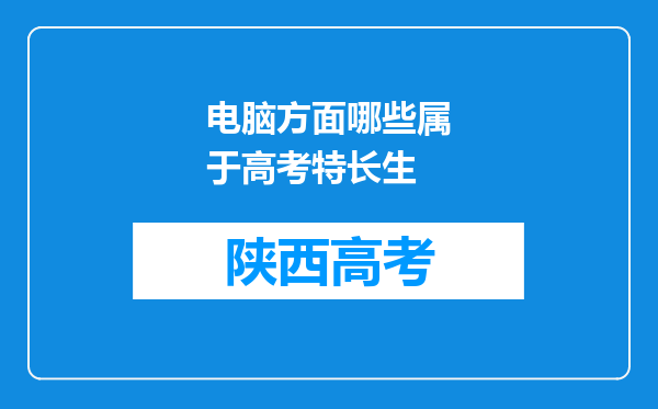 电脑方面哪些属于高考特长生