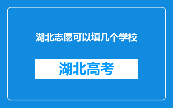 湖北志愿可以填几个学校