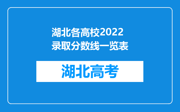 湖北各高校2022录取分数线一览表