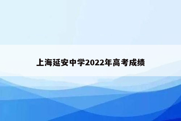 上海延安中学2022年高考成绩