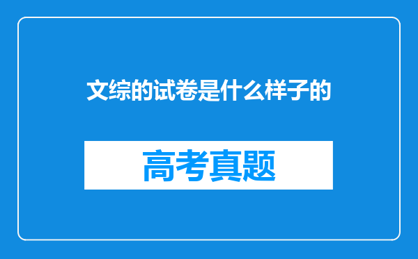 文综的试卷是什么样子的