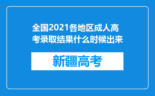 全国2021各地区成人高考录取结果什么时候出来