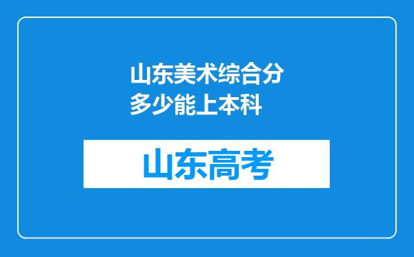 山东美术综合分多少能上本科