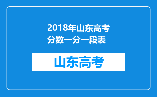 2018年山东高考分数一分一段表