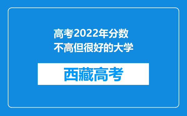 高考2022年分数不高但很好的大学